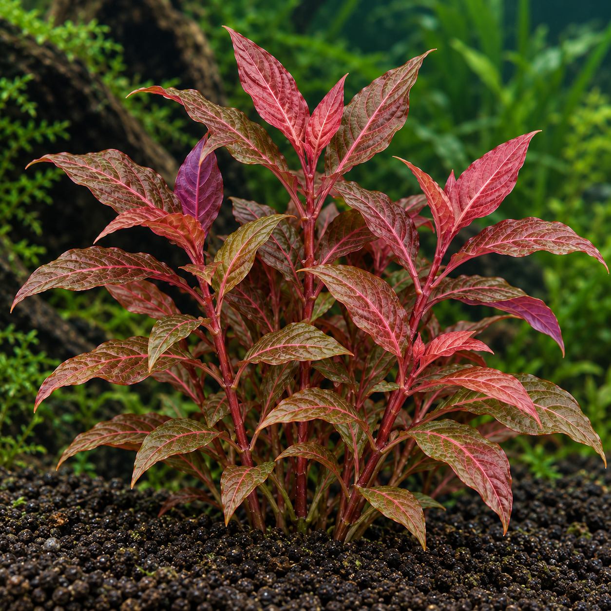 Alternanthera reineckii 'Rosanervig' – Rosanerviges Papageienblatt – Bild 2