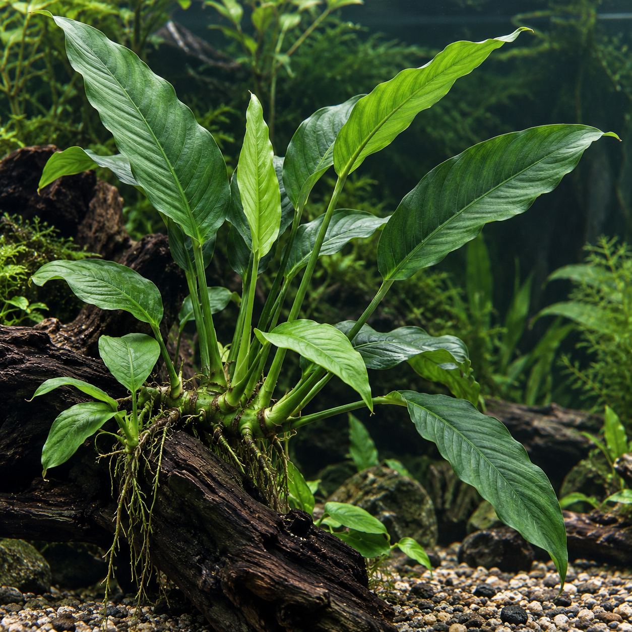 Anubias heterophylla - Verschiedenblättriges Speerblatt – Bild 2